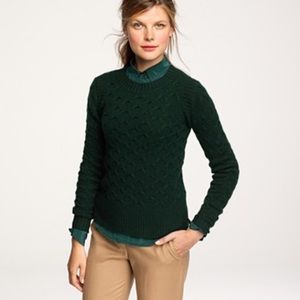 JCrew Honeycomb Knit Sweater - Hunter Green Size S
